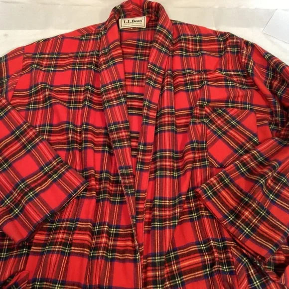L.L. Bean Vintage Red Plaid Men’s Robe Size XL - Picture 6 of 10